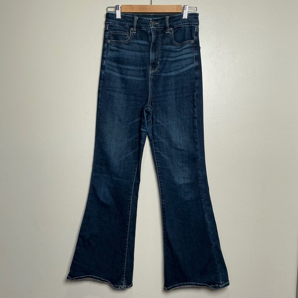 American Eagle Outfitters Denim - American Eagle Curvy Highest Rise Flare Jeans Women's 8 Dark Wash Denim